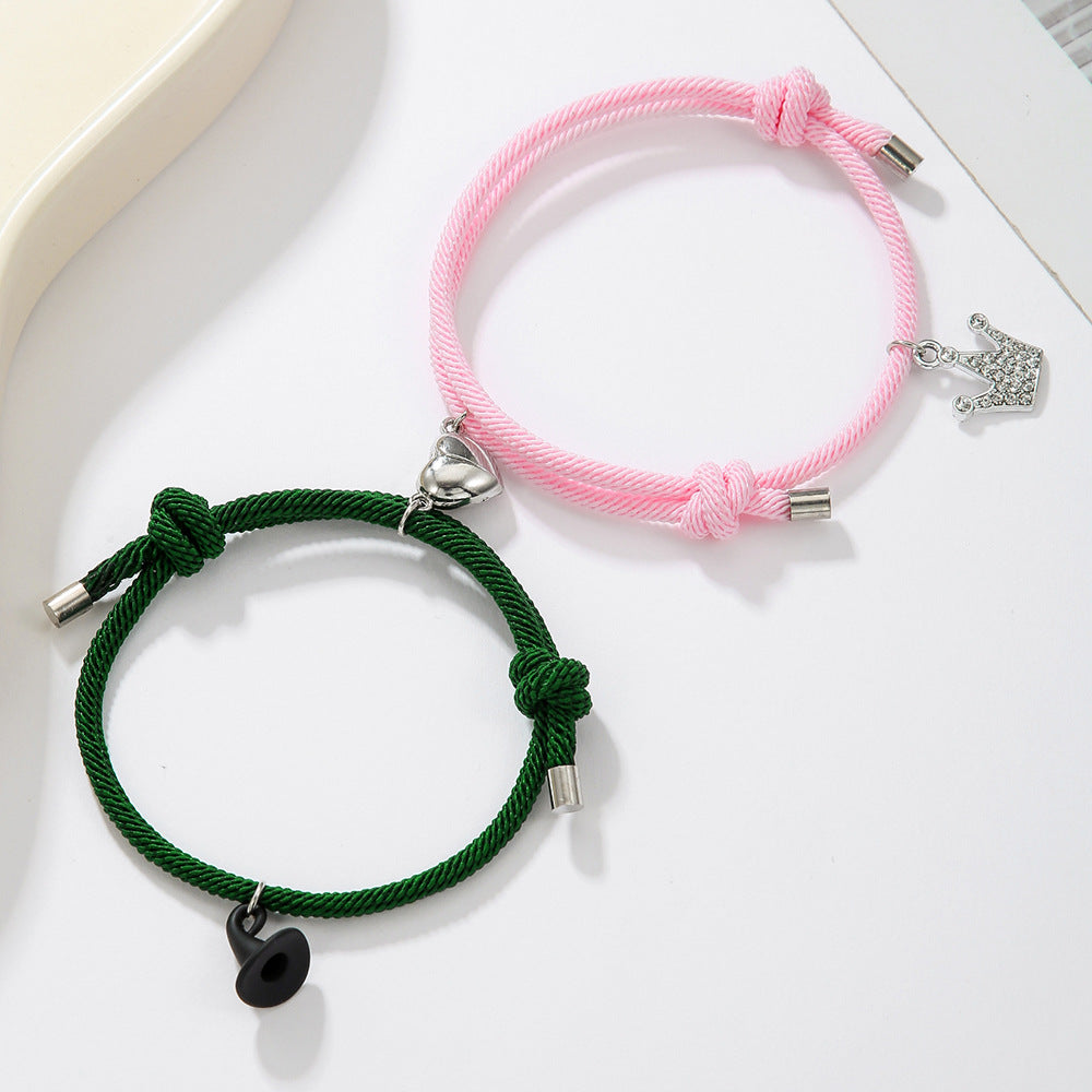 Wholesale Wicked Beaded Heart Magnet Bracelet Set